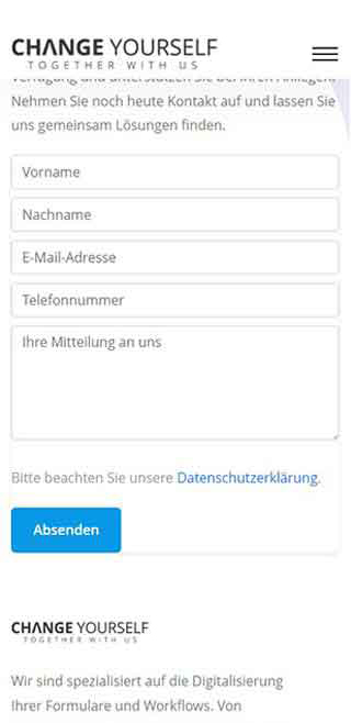 Kontaktformular auf einer Homepage